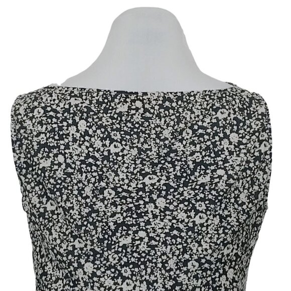 ADOLFO DOMINGUEZ Black and white floral 100% Muberry silk camisole - Picture 5 of 12